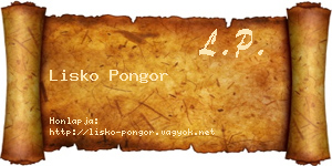 Lisko Pongor névjegykártya